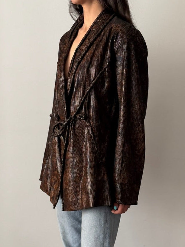 Issey Miyake 1984 Metallic Copper Toggle Jacket