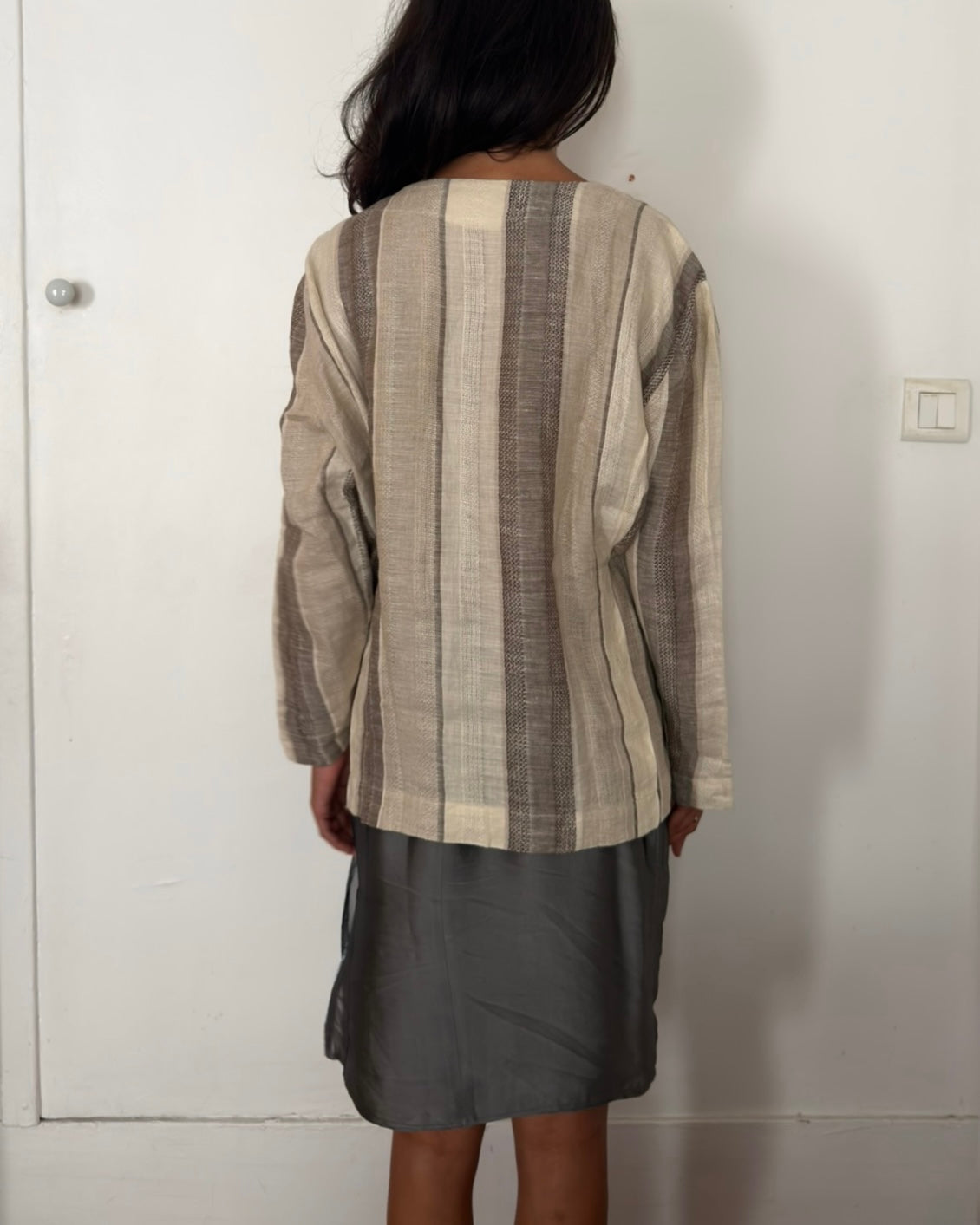 Salvatore Ferragamo 1990s Striped Linen Top