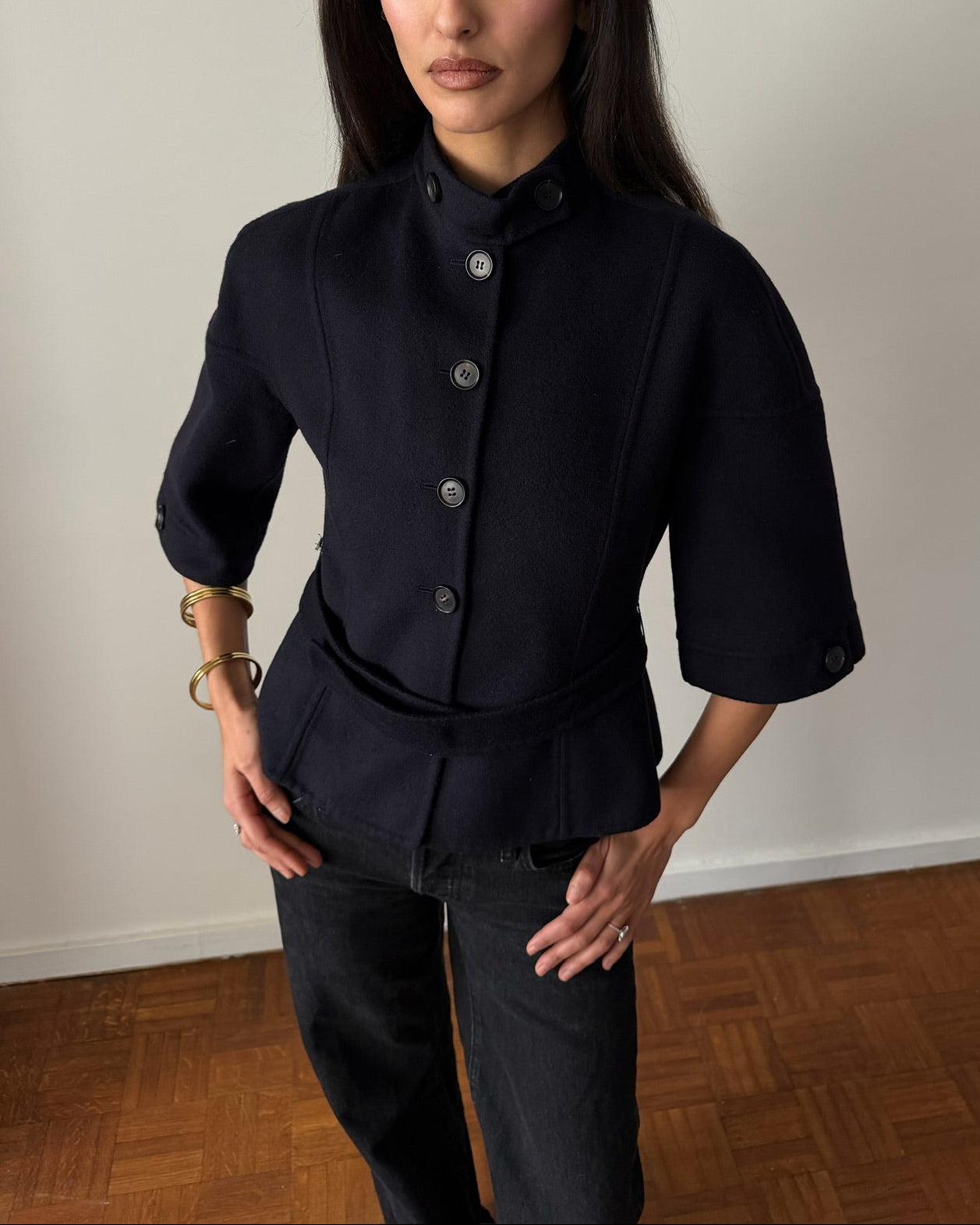 Calvin Klein Collection FW2000 Navy Cashmere Jacket