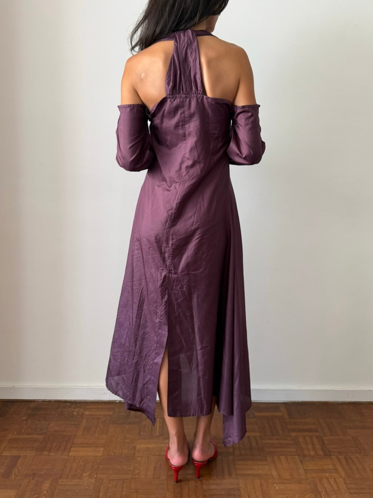 Romeo Gigli 1990s Cold-Shoulder Halter Dress