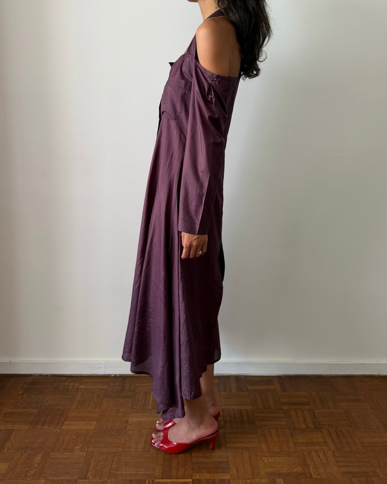 Romeo Gigli 1990s Cold-Shoulder Halter Dress