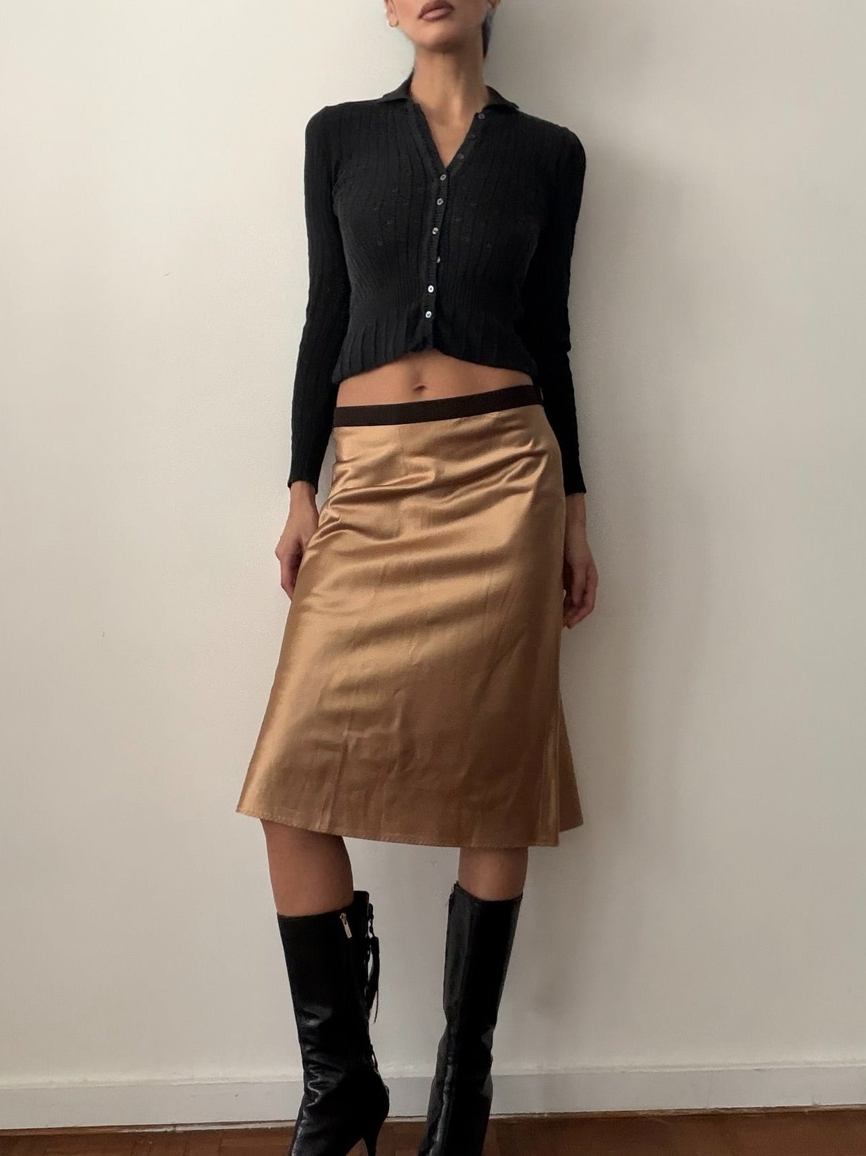 Miu Miu FW2000 Silk Satin Slip Skirt