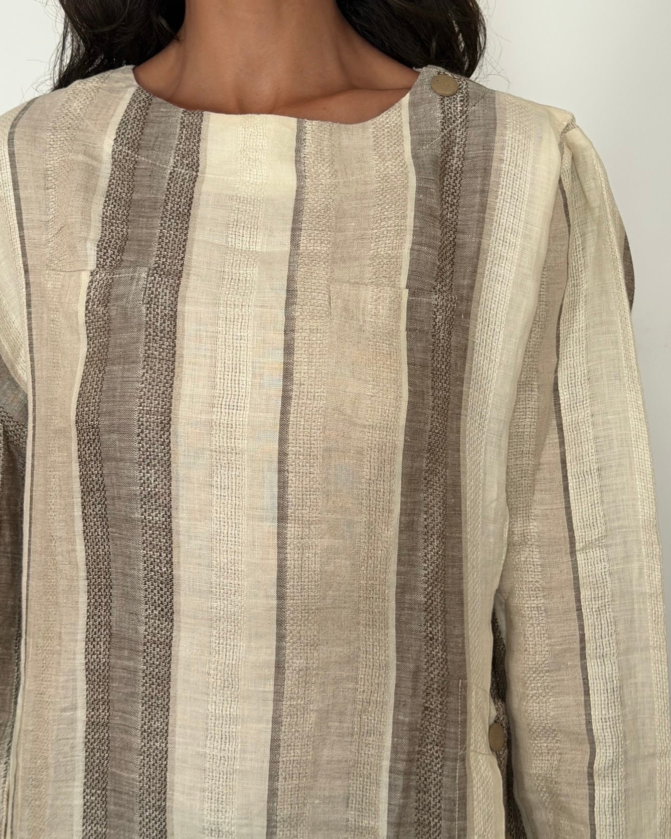 Salvatore Ferragamo 1990s Striped Linen Top