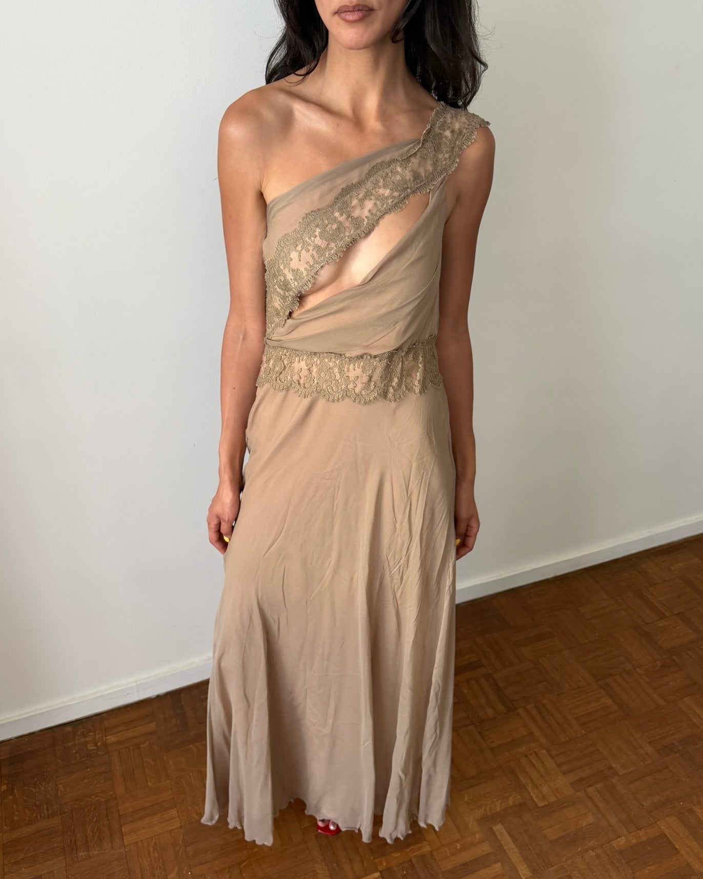 Alberta Ferretti 2000s Asymmetric Silk Gown