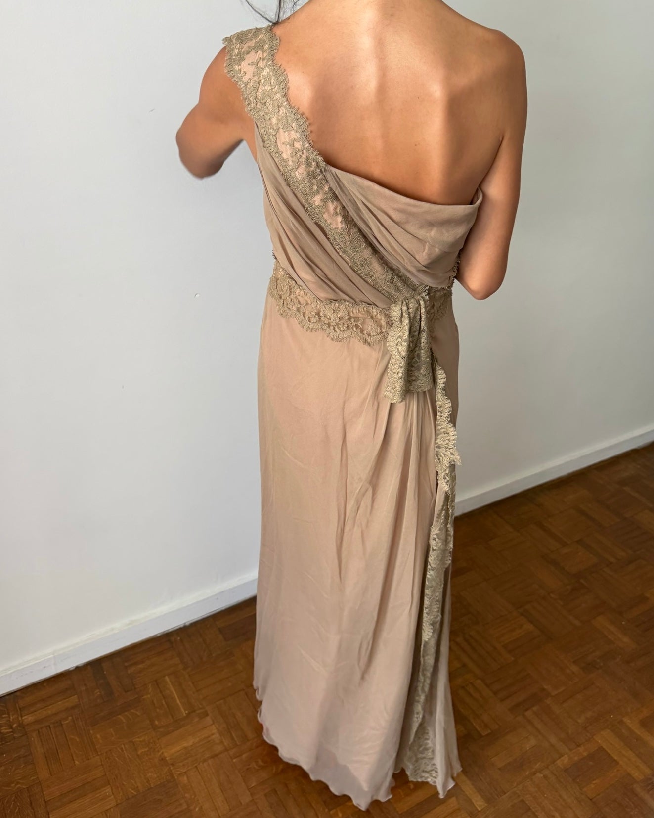 Alberta Ferretti 2000s Asymmetric Silk Gown