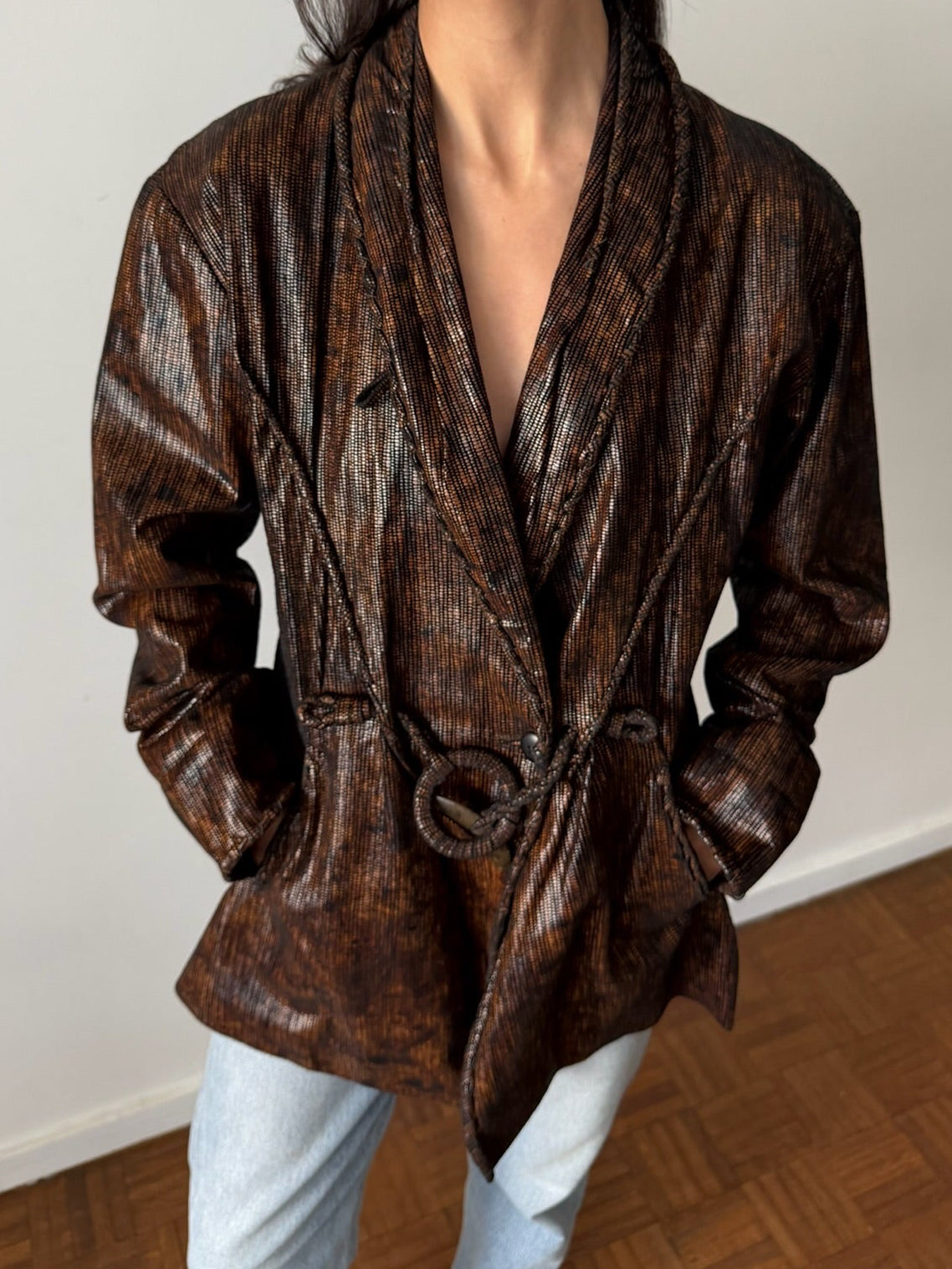 Issey Miyake 1984 Metallic Toggle Jacket | Copper Bronze Archival