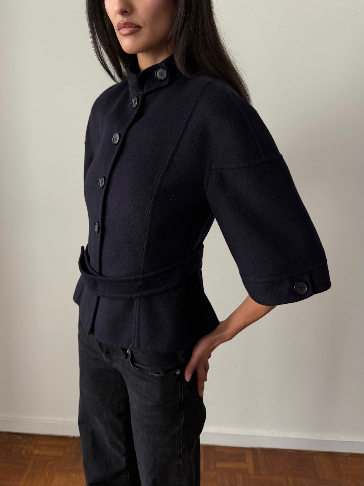 Calvin Klein Collection FW2000 Navy Cashmere Jacket