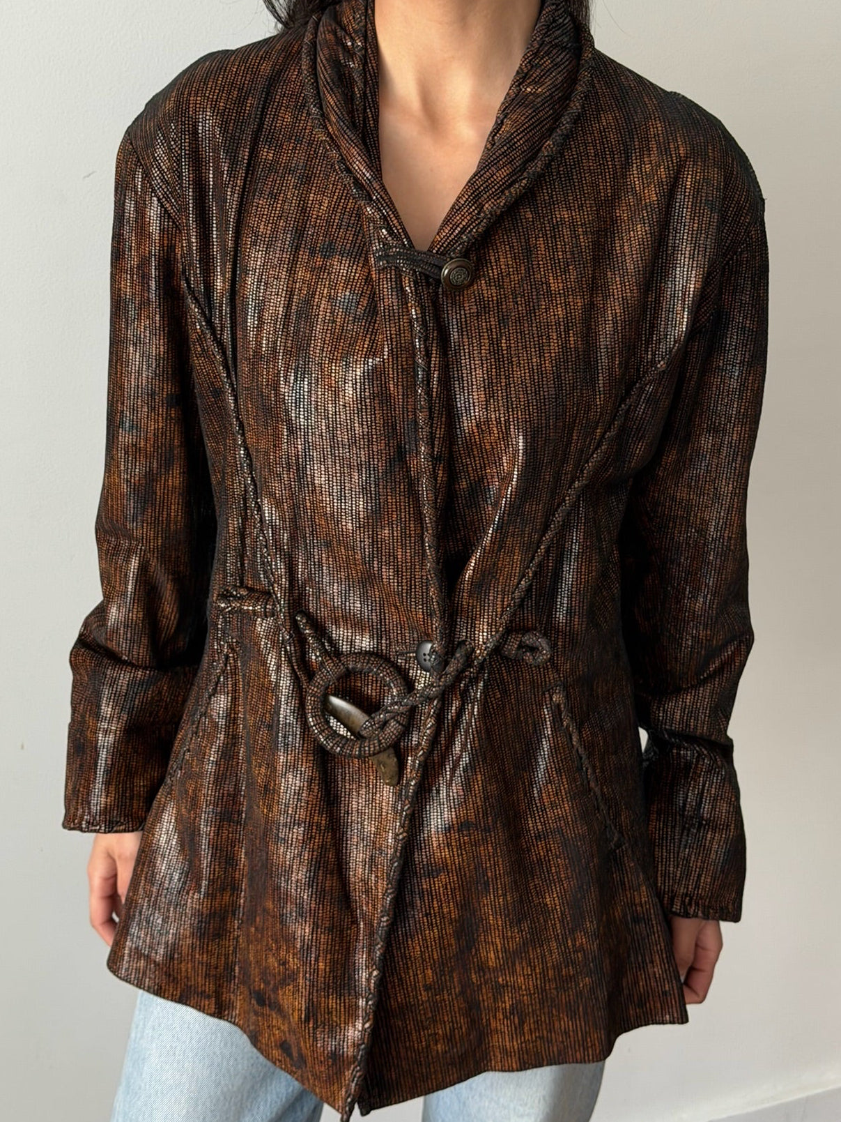 Issey Miyake 1984 Metallic Copper Toggle Jacket