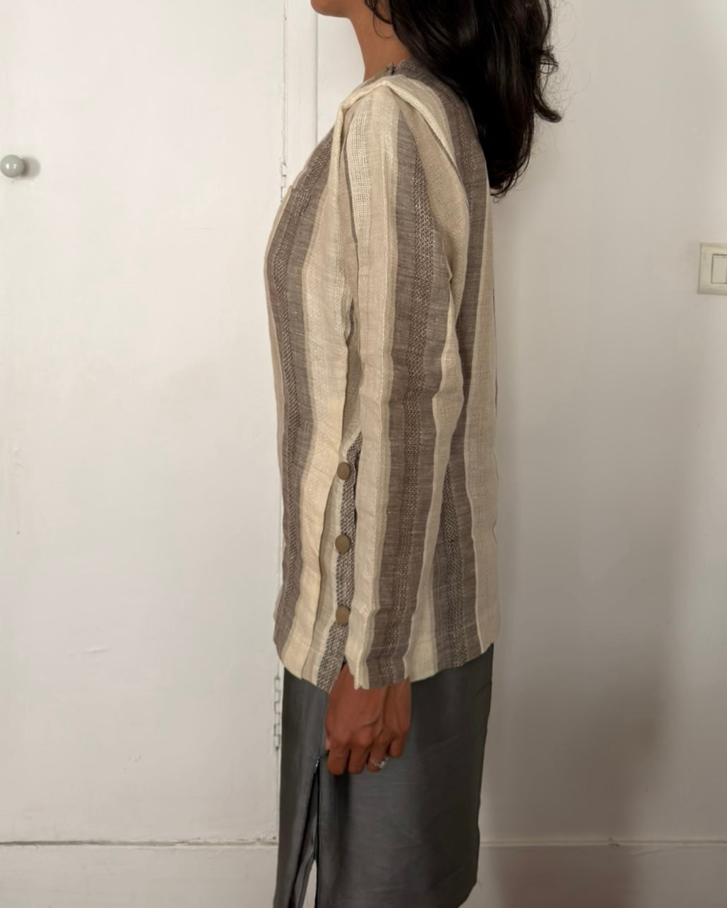 Salvatore Ferragamo 1990s Striped Linen Top