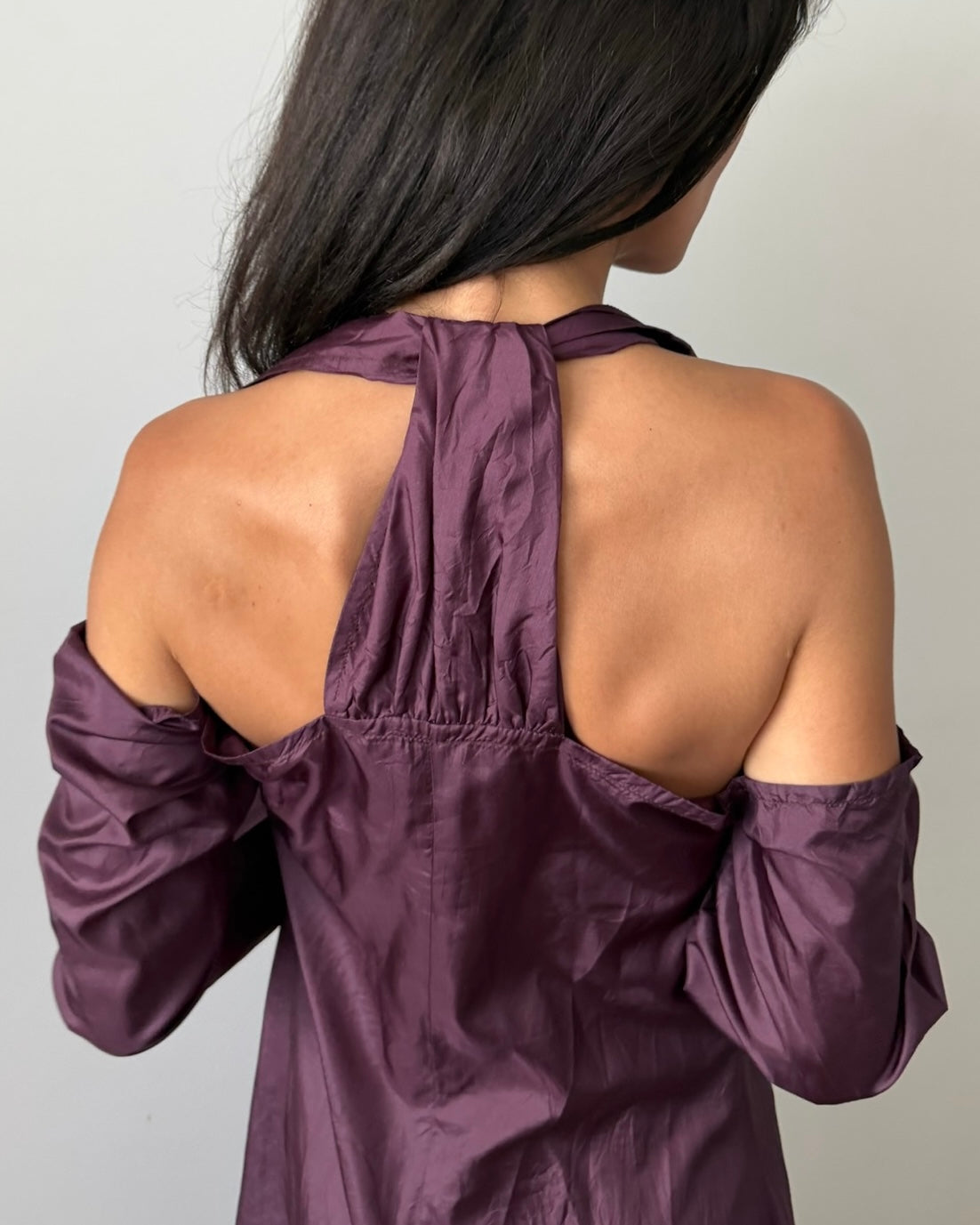 Romeo Gigli 1990s Cold-Shoulder Halter Dress