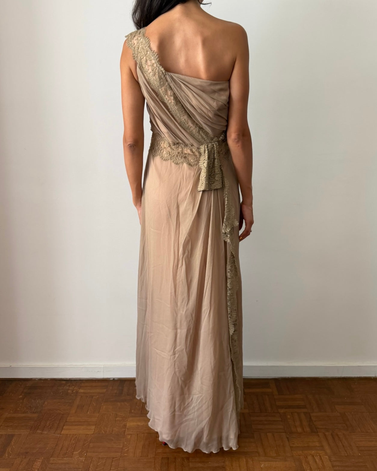 Alberta Ferretti 2000s Asymmetric Silk Gown