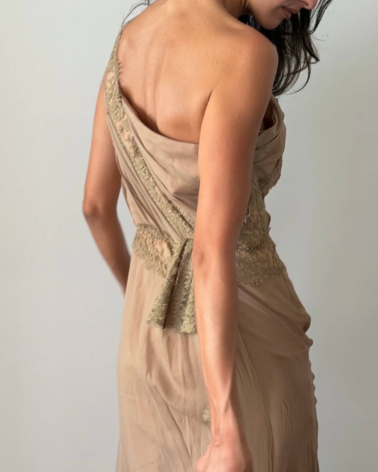 Alberta Ferretti 2000s Asymmetric Silk Gown