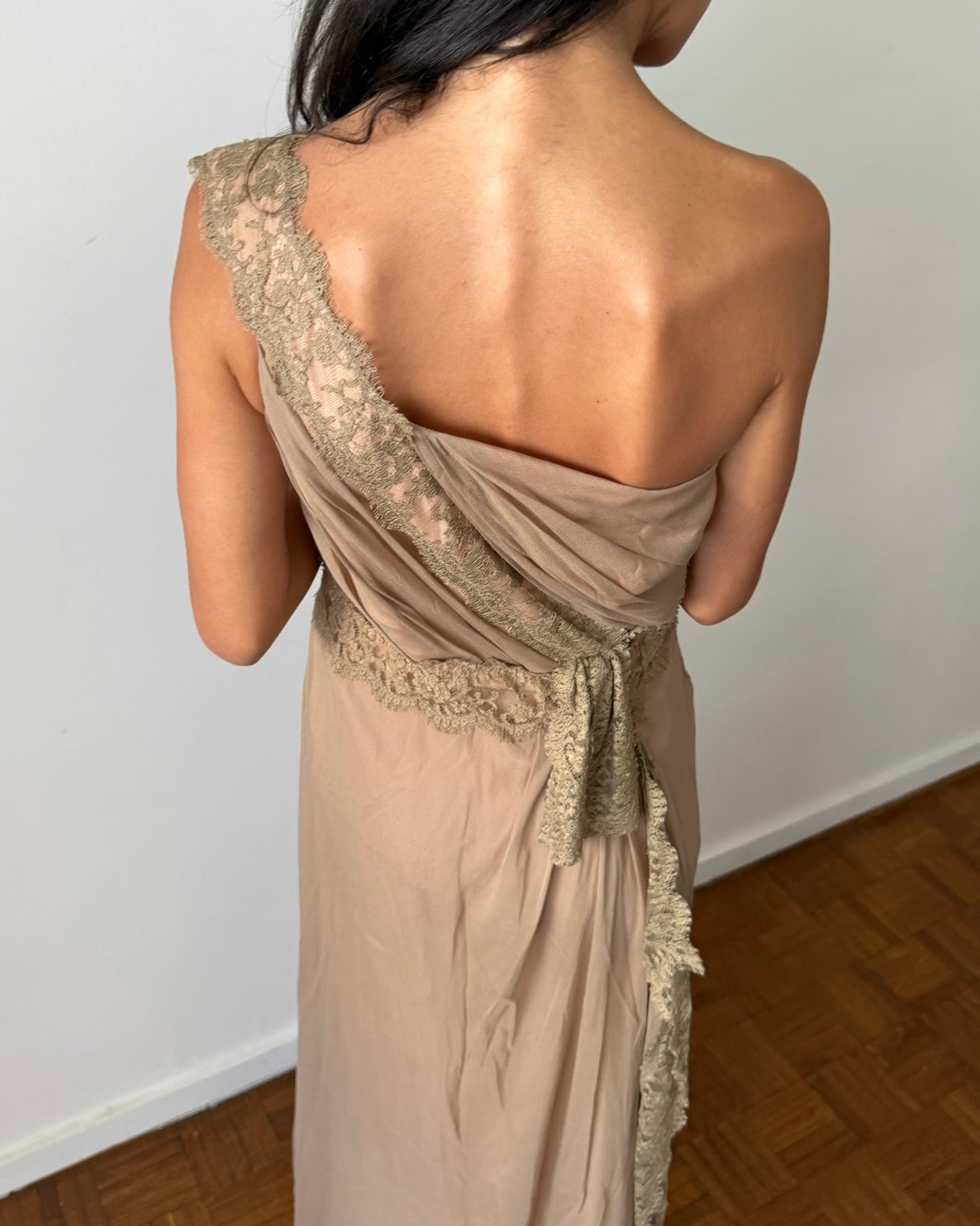 Alberta Ferretti 2000s Asymmetric Silk Gown