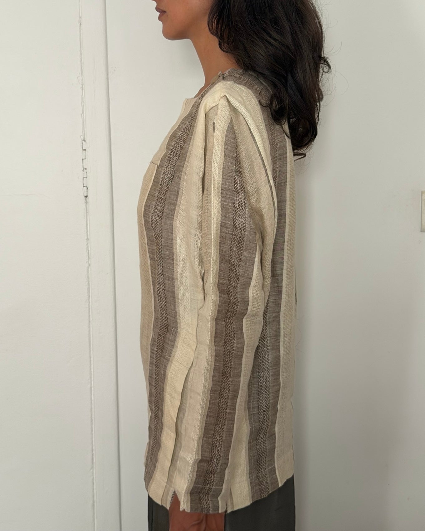Salvatore Ferragamo 1990s Striped Linen Top
