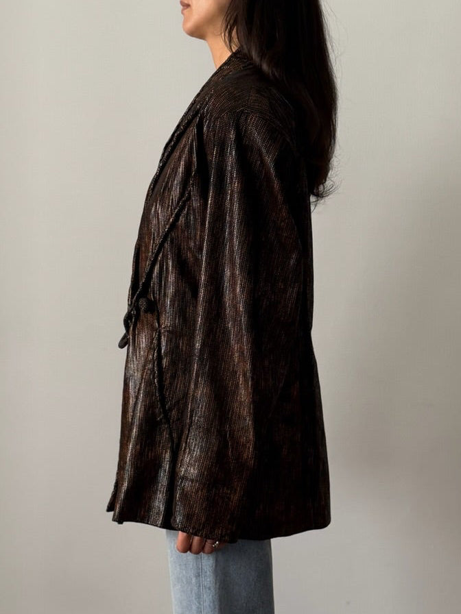 Issey Miyake 1984 Metallic Copper Toggle Jacket