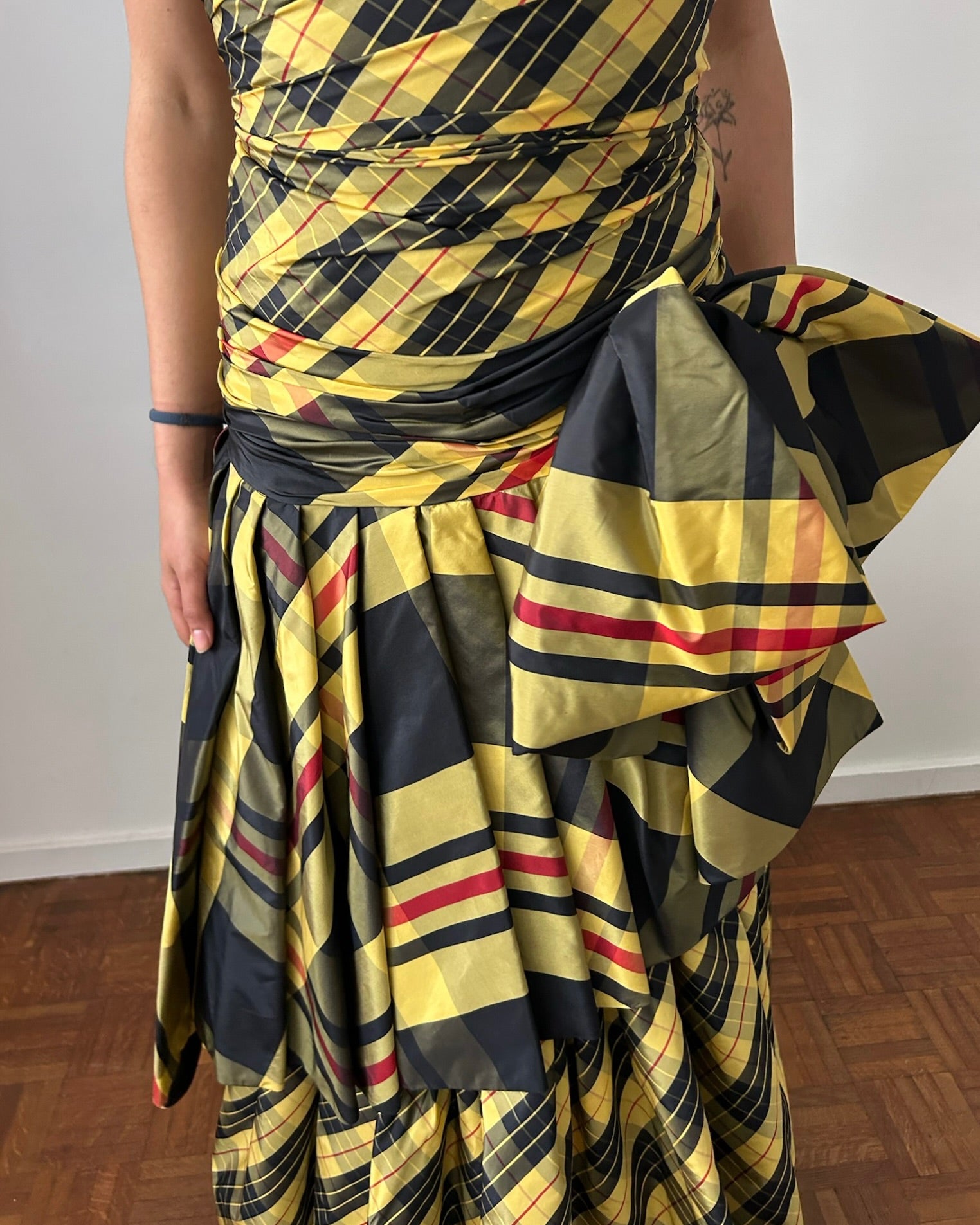 Yves Saint Laurent x Anita Smaga FW1991 Tartan Gown