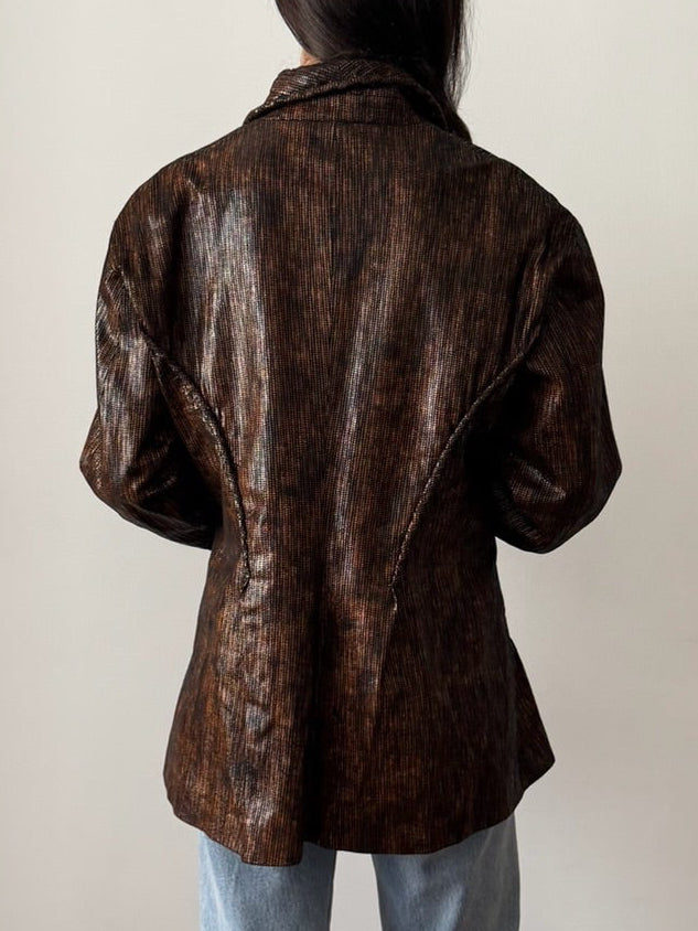 Issey Miyake 1984 Metallic Copper Toggle Jacket