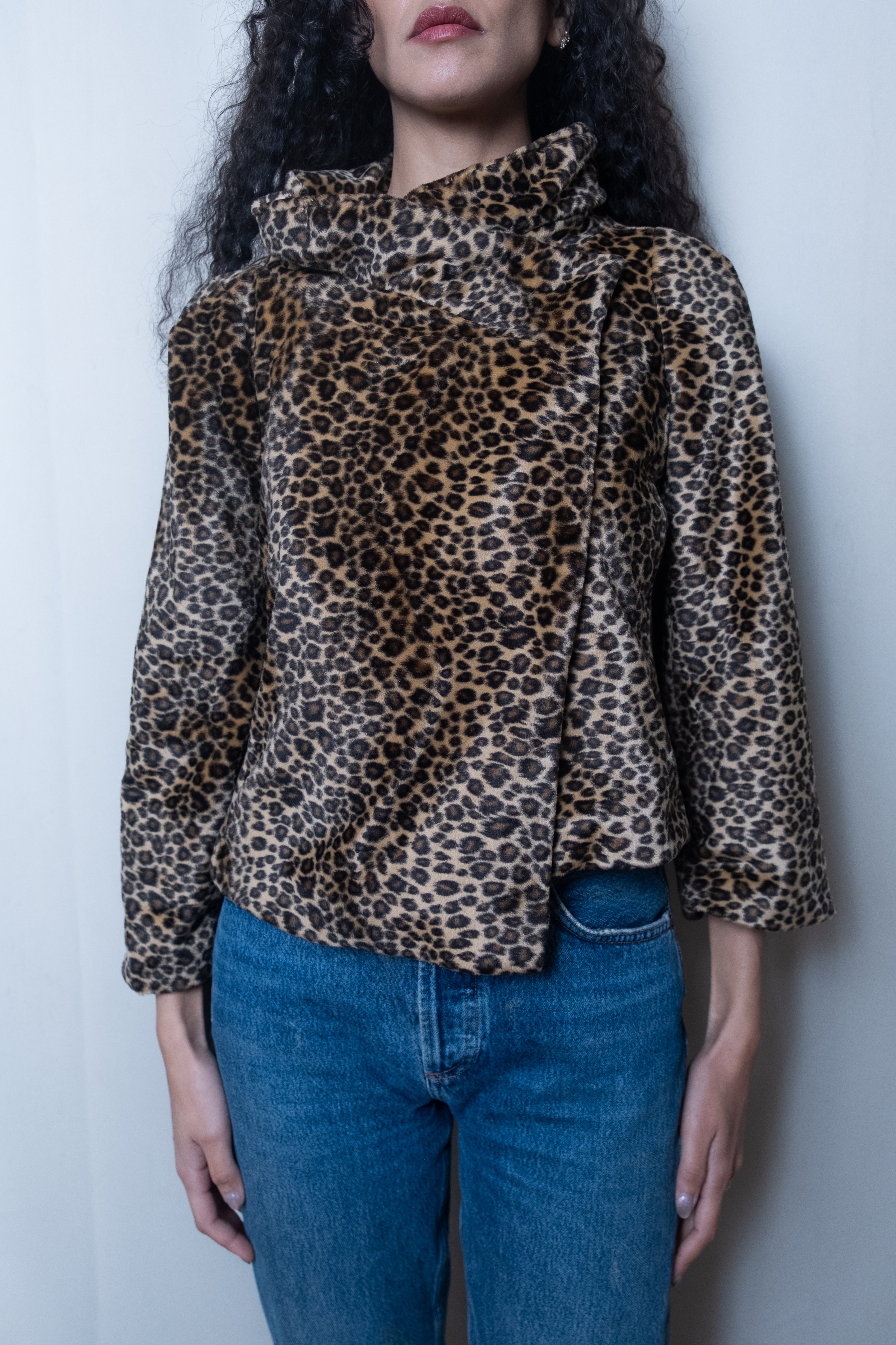 Blumarine 1990s Velvet Leopard Vest