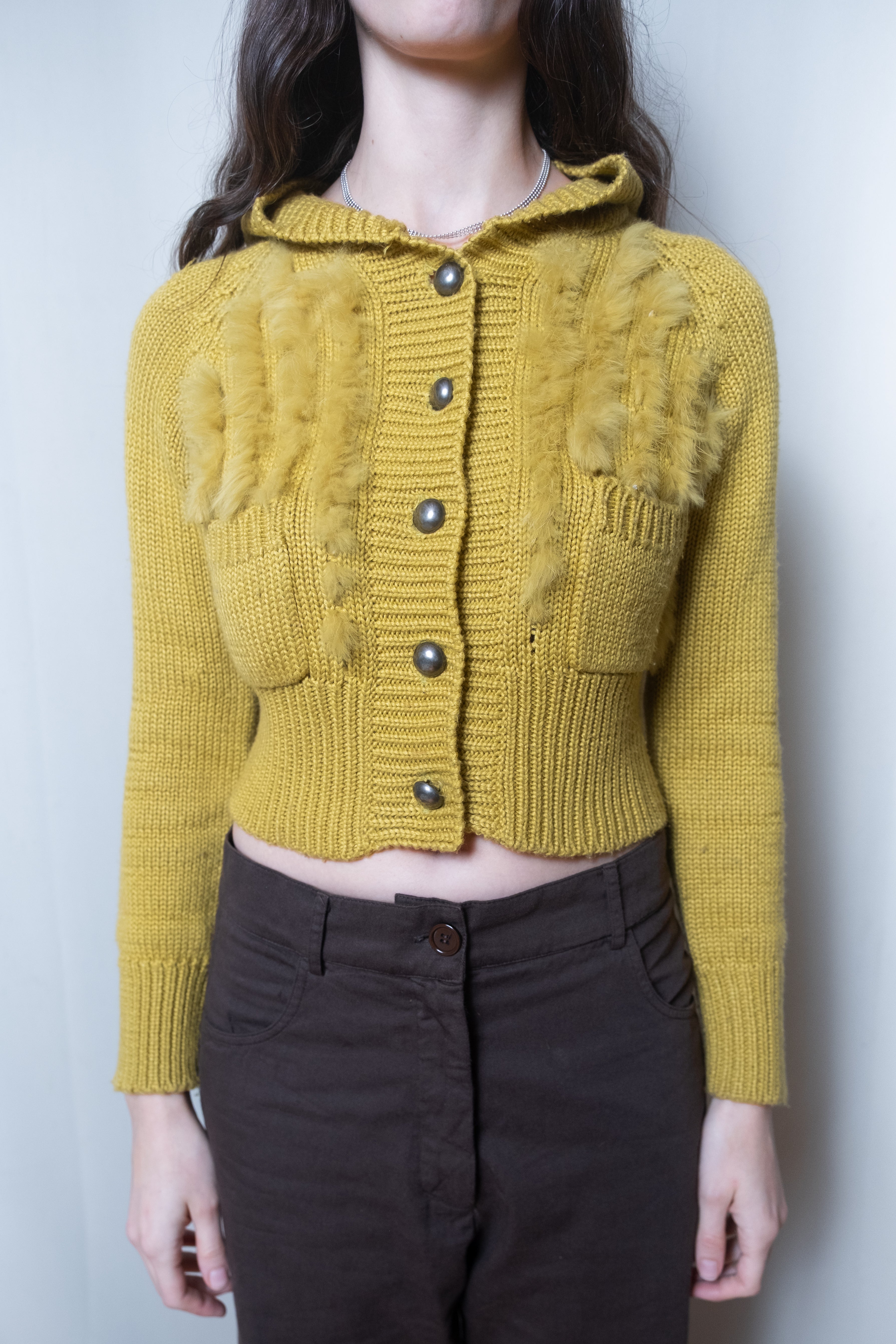 Dior Yellow 1990s Cardigan
