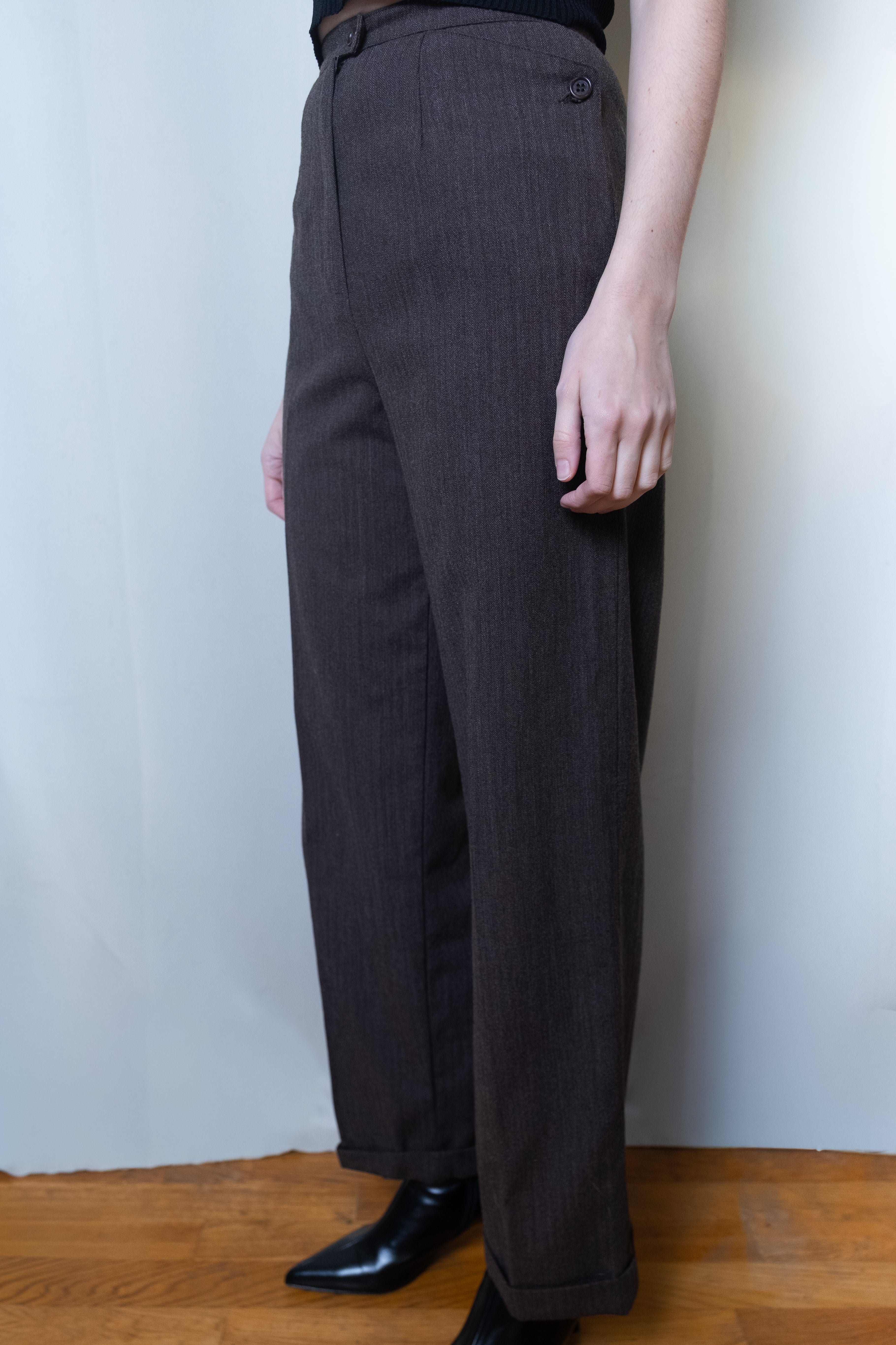 Max Mara 1990s Brown Wool Pants