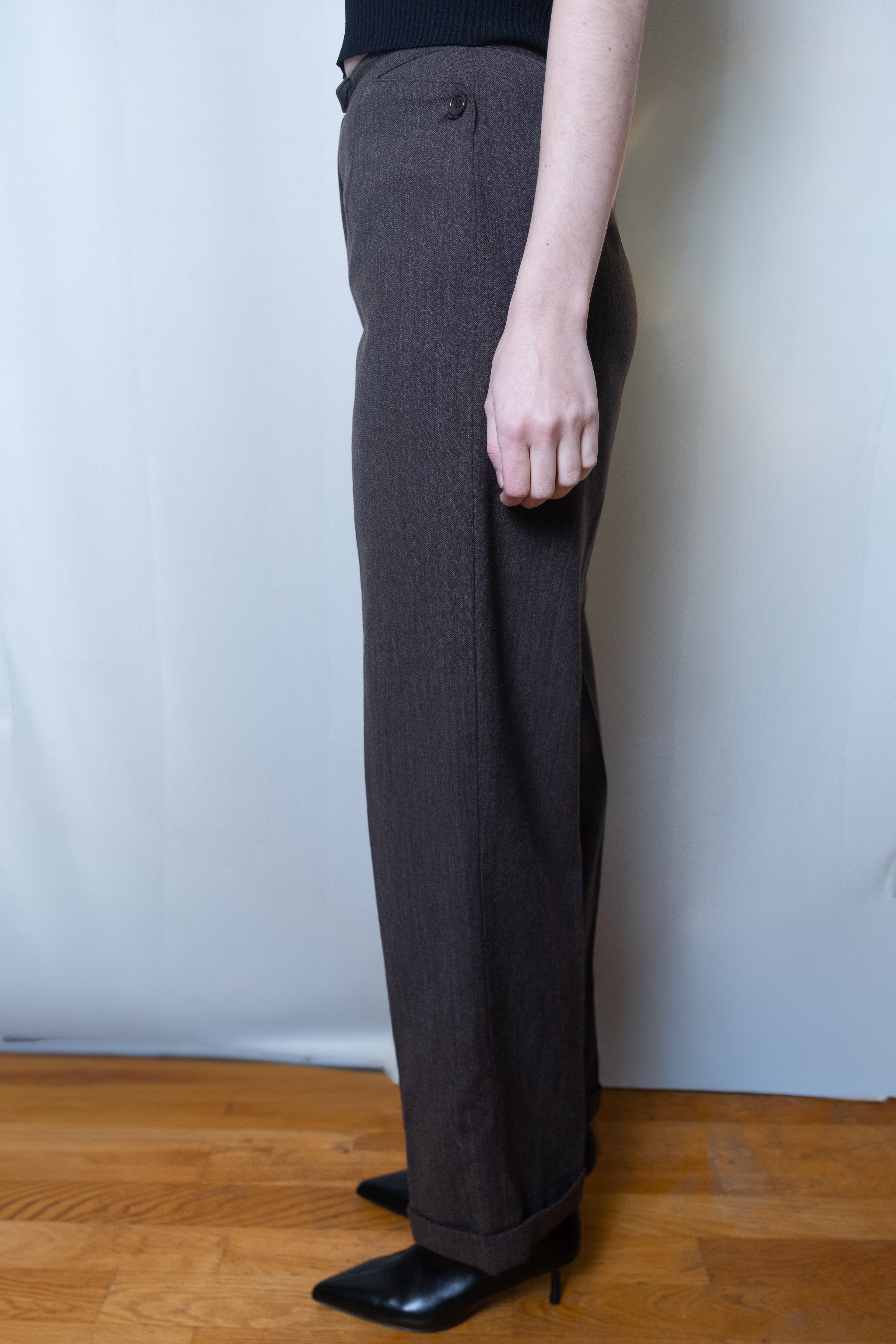 Max Mara 1990s Brown Wool Pants