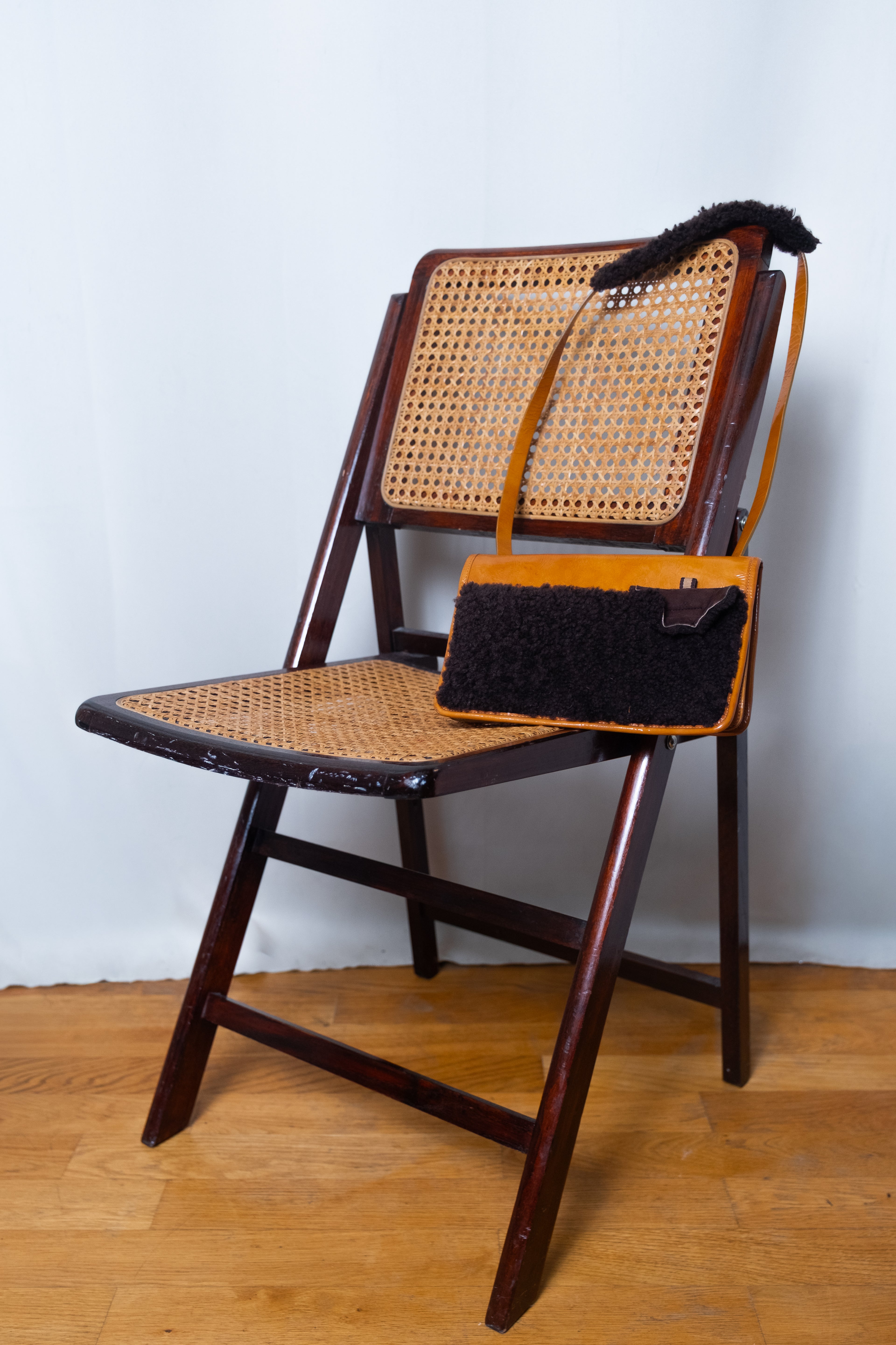 Miu Miu FW1999 Shearling & Vinyl Shoulder Bag