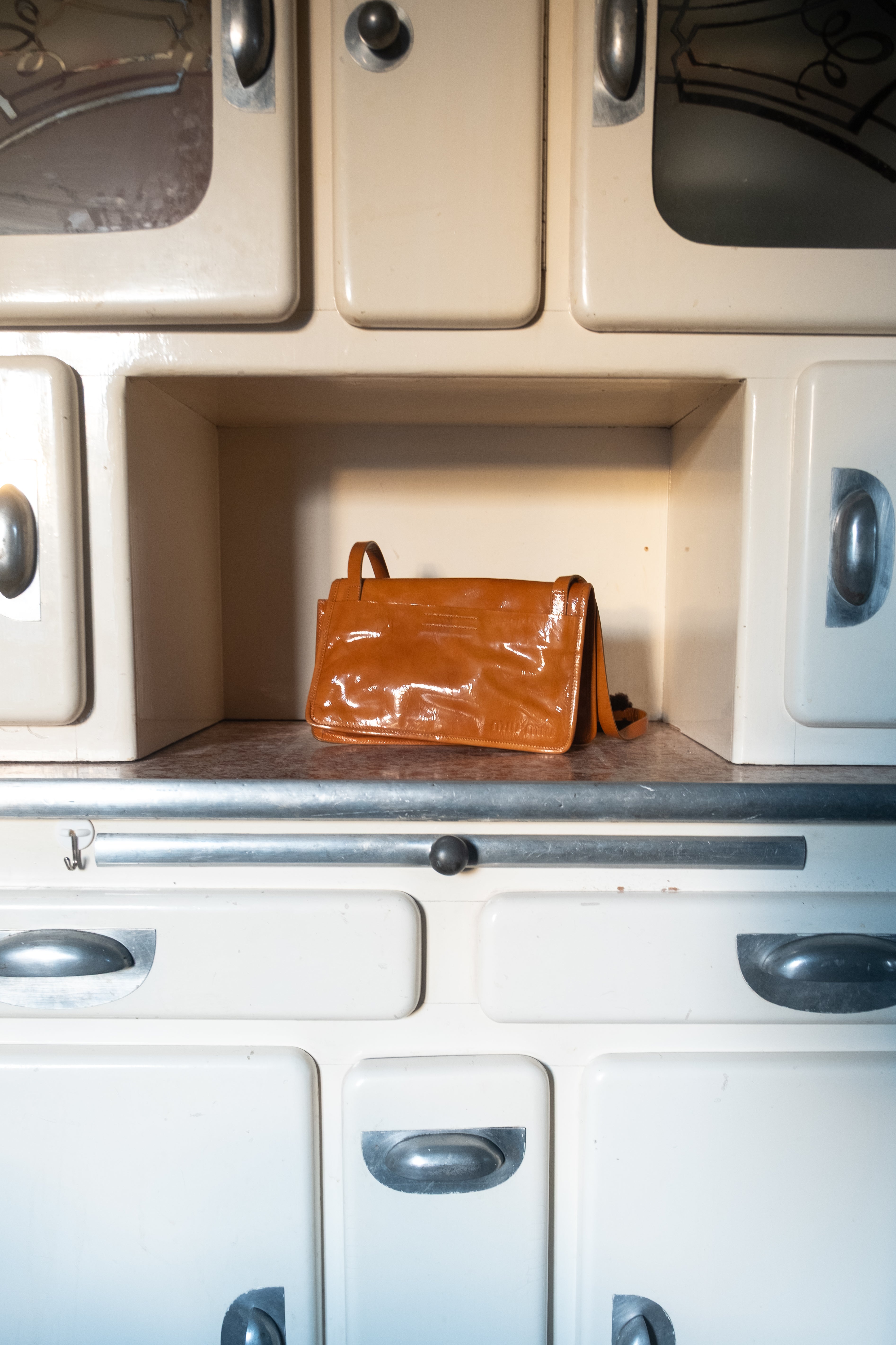 Miu Miu FW1999 Shearling & Vinyl Shoulder Bag