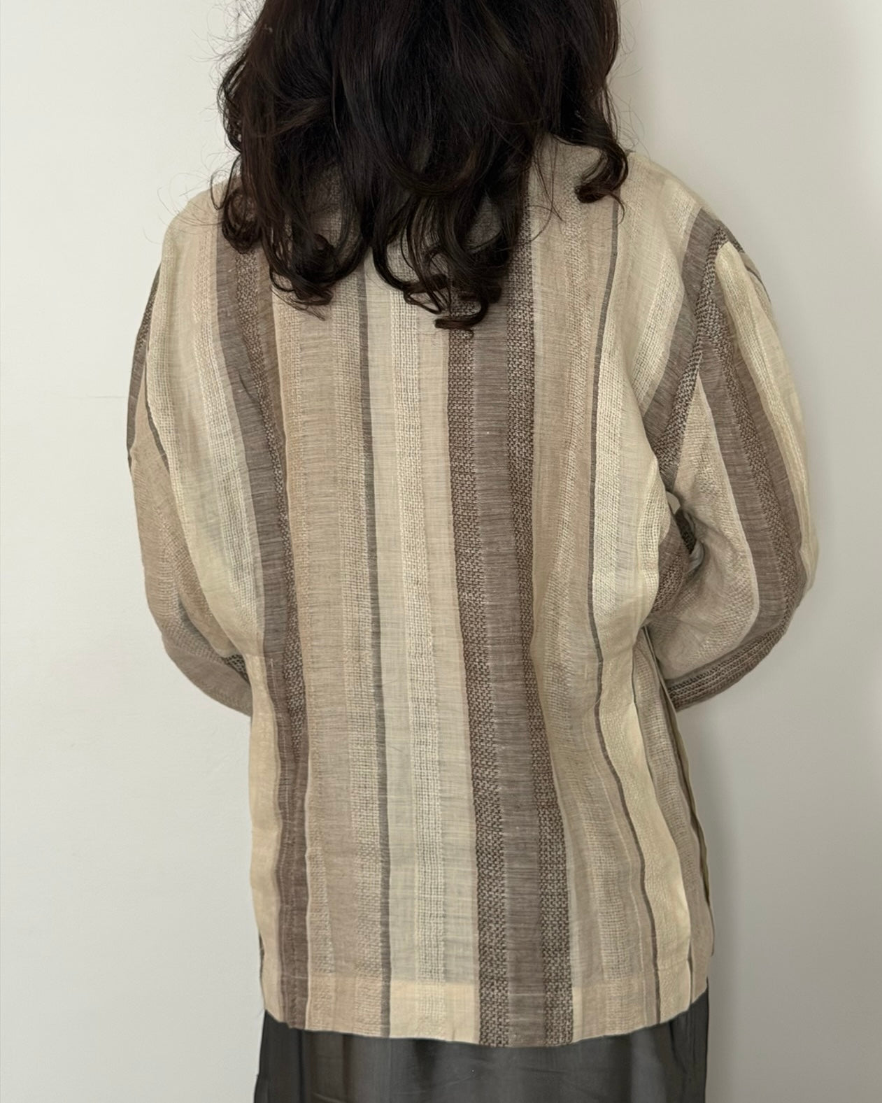 Salvatore Ferragamo 1990s Striped Linen Top