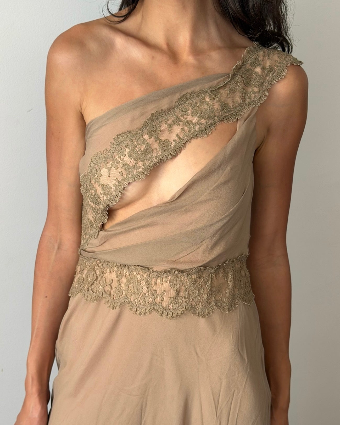 Alberta Ferretti 2000s Asymmetric Silk Gown