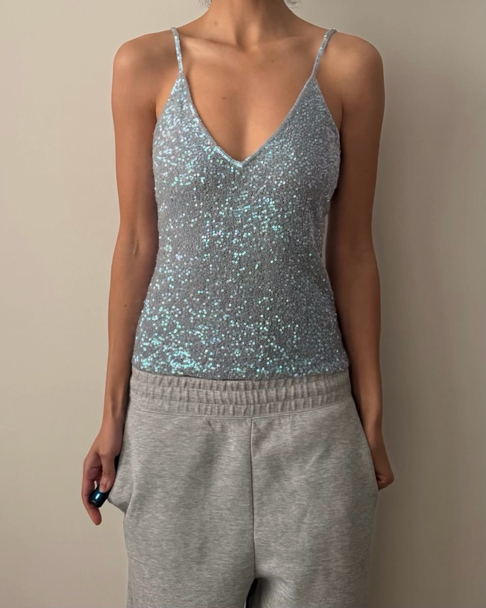 Donna Karan FW1990 Sequins Top