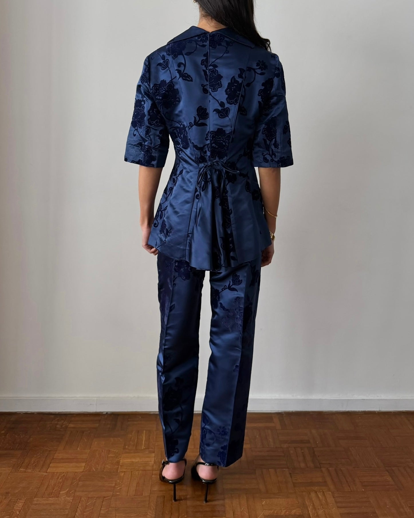 Alberta Ferretti FW1997 Velvet Embroidered Satin Set