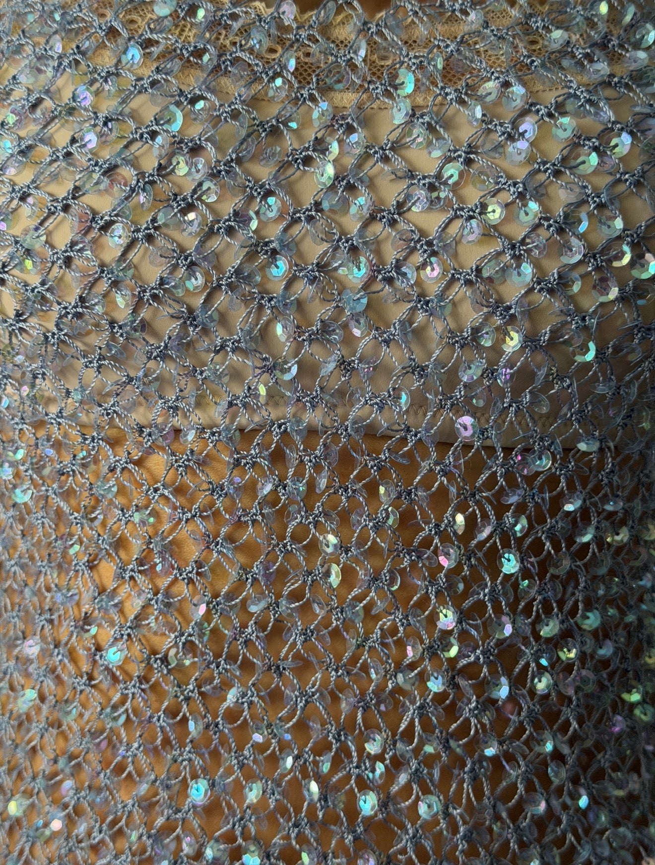 Ferré 1990s Blue Sequins Top