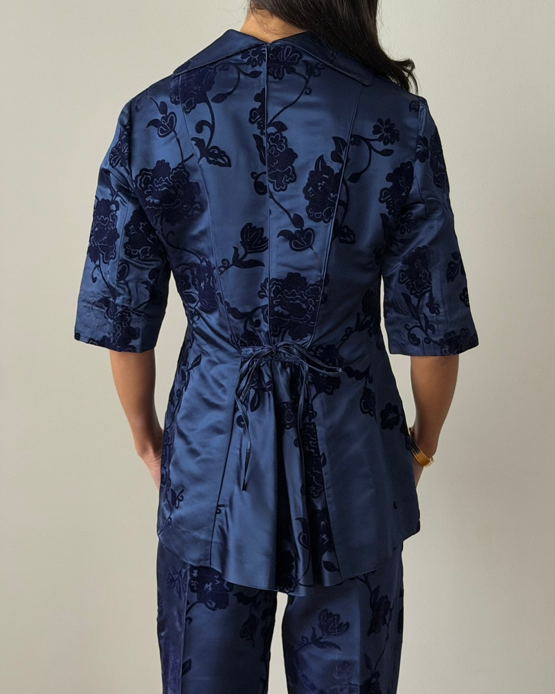 Alberta Ferretti FW1997 Velvet Embroidered Satin Set