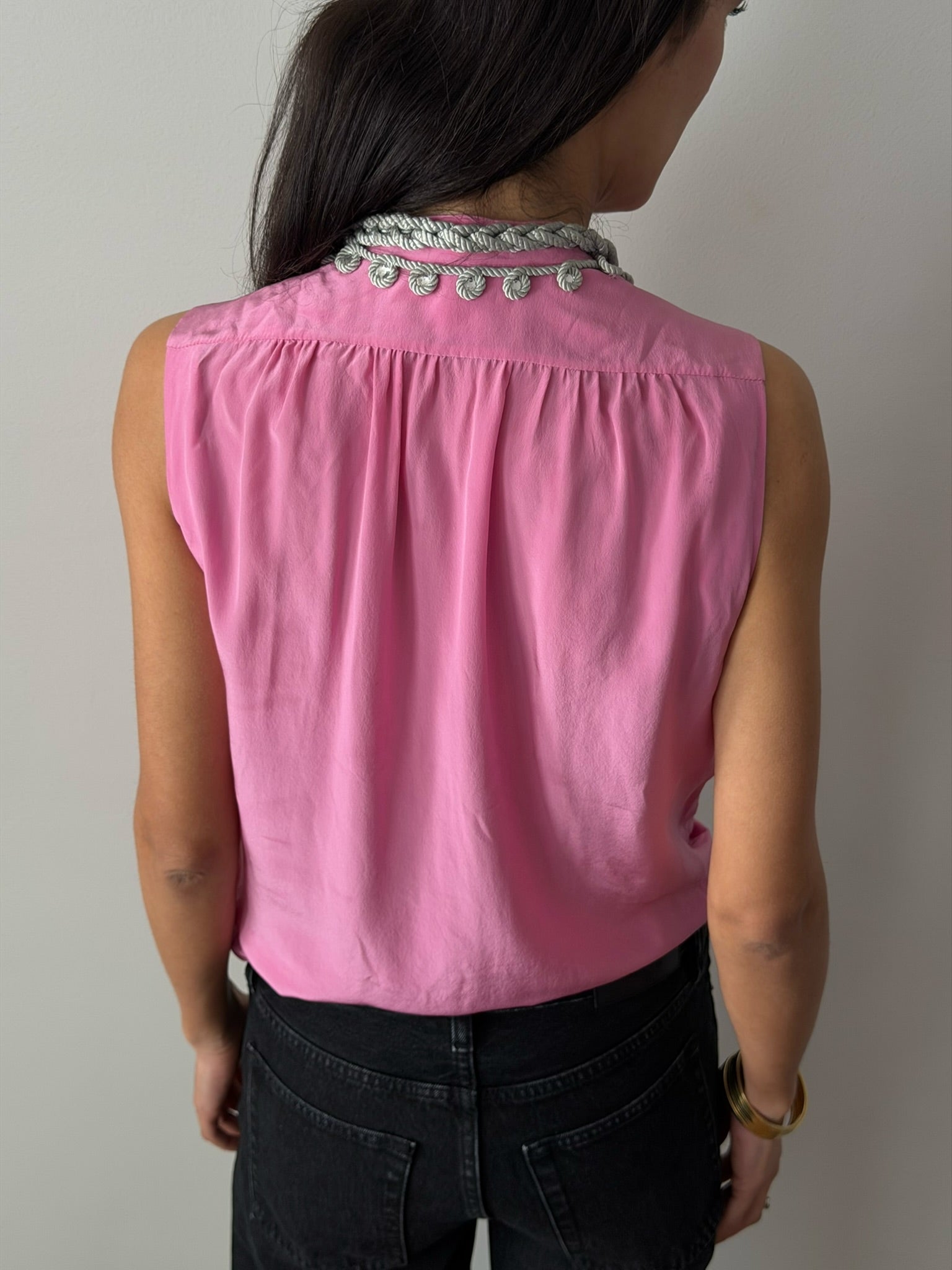 Balenciaga by Nicolas Ghesquière 2000s Silk Embellished Top