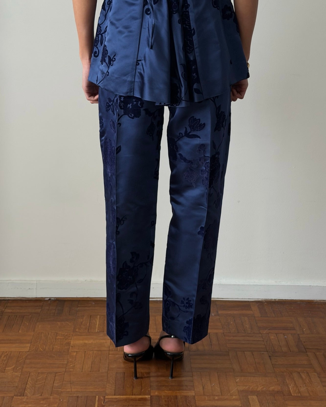 Alberta Ferretti FW1997 Velvet Embroidered Satin Set