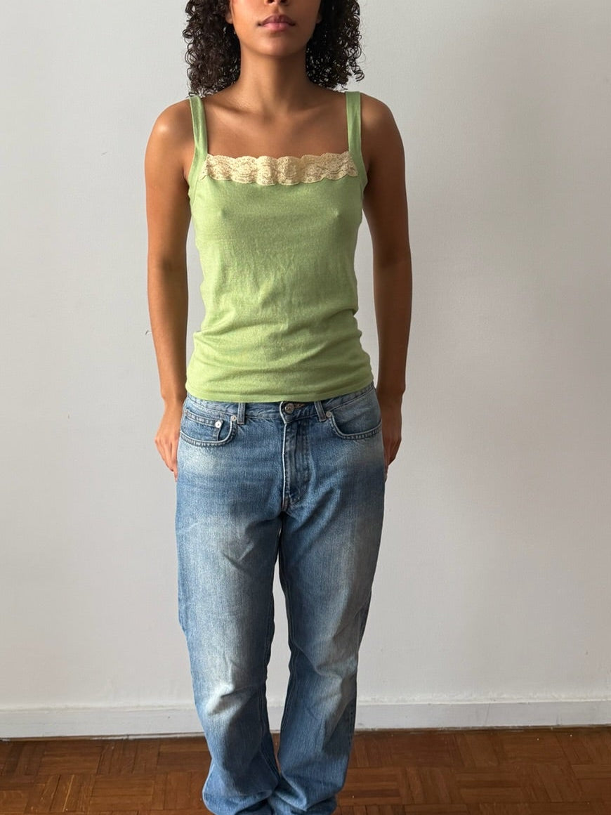 Valentino SS2005 Green & Pink Cashmere-Silk Cardigan Set