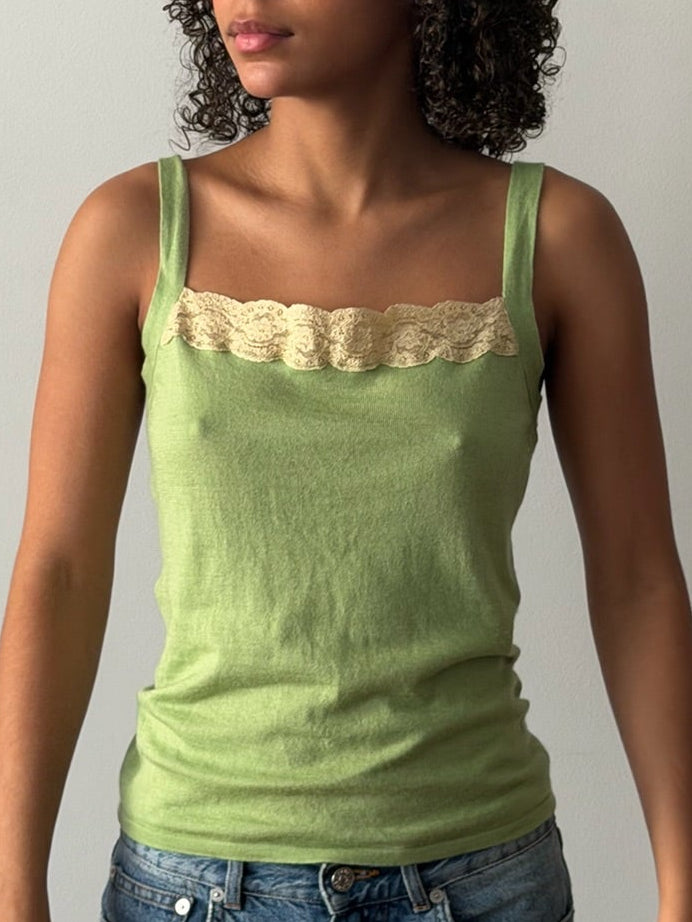 Valentino SS2005 Green & Pink Cashmere-Silk Cardigan Set