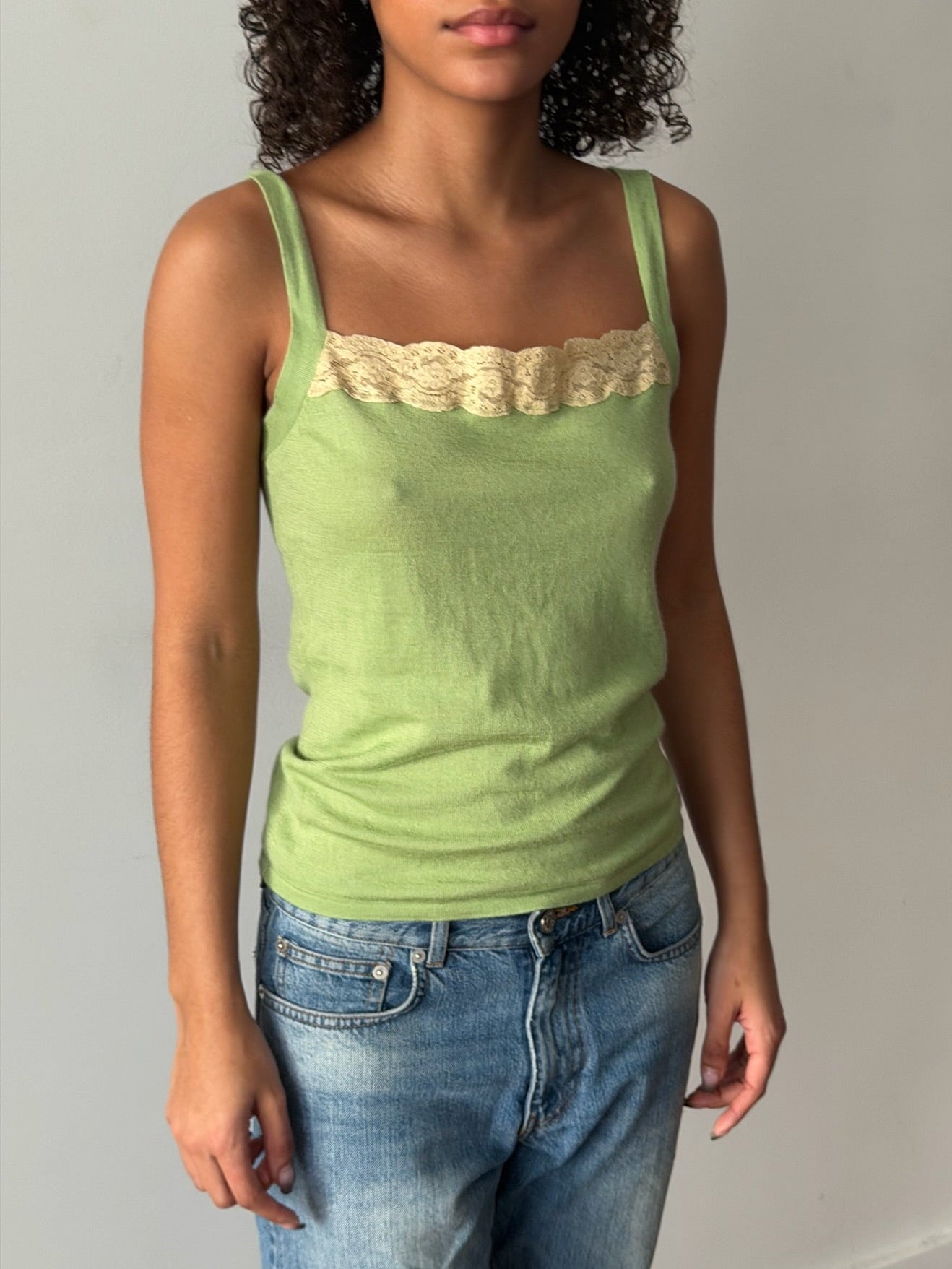 Valentino SS2005 Green & Pink Cashmere-Silk Cardigan Set