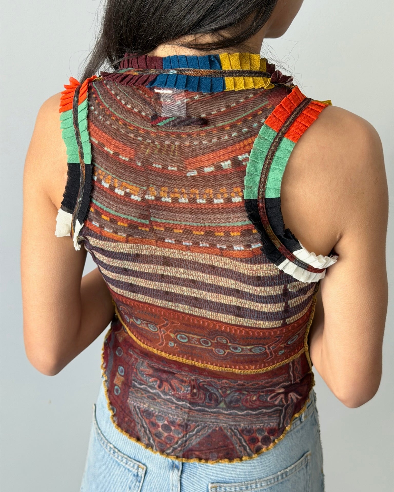 Jean Paul GAULTIER 刺繍 ベスト Jean Paul Gaultier SS1994 Mesh Top – Sable Vintage