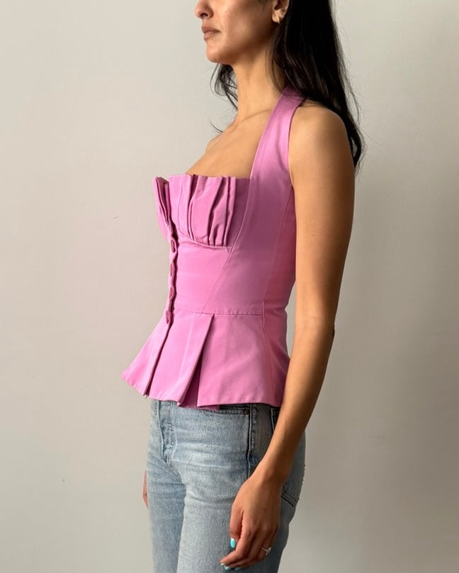 Christian Dior by John Galliano SS2009 Silk Bustier Top – Candy Pink