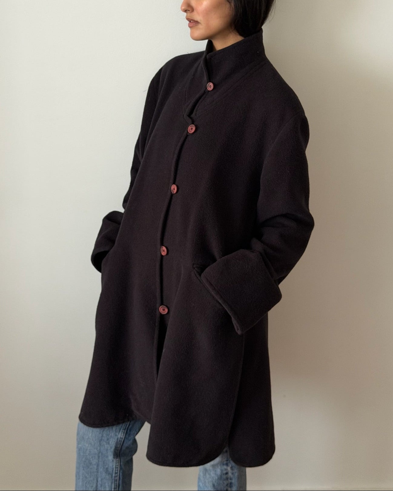 Armani 1990s Navy Wool Coat