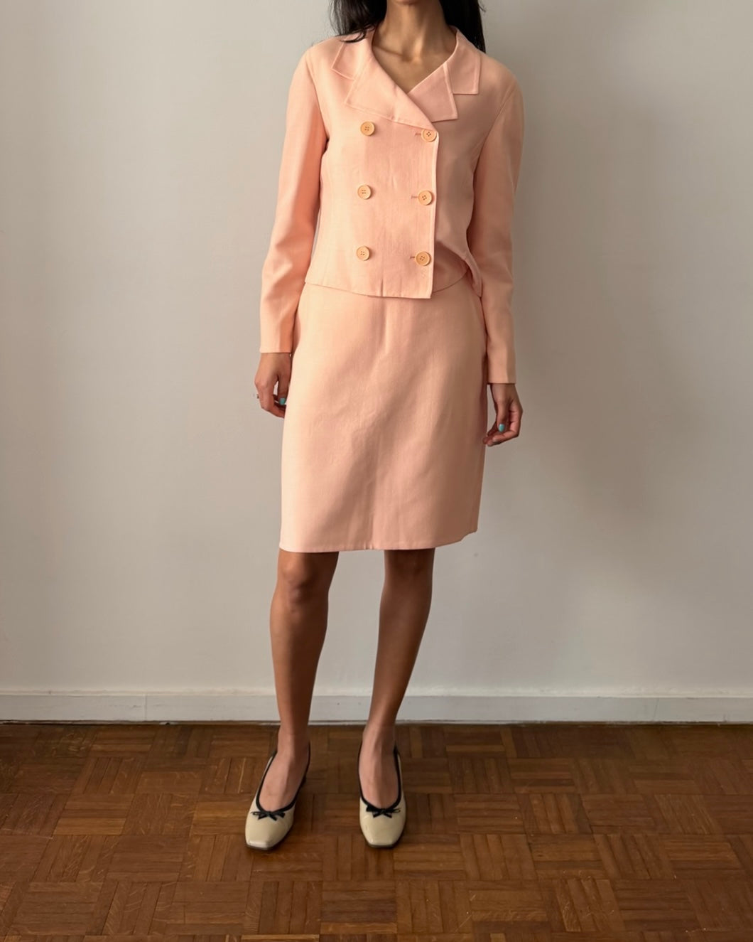 Calvin Klein SS1996 Wool Skirt Suit - Peach