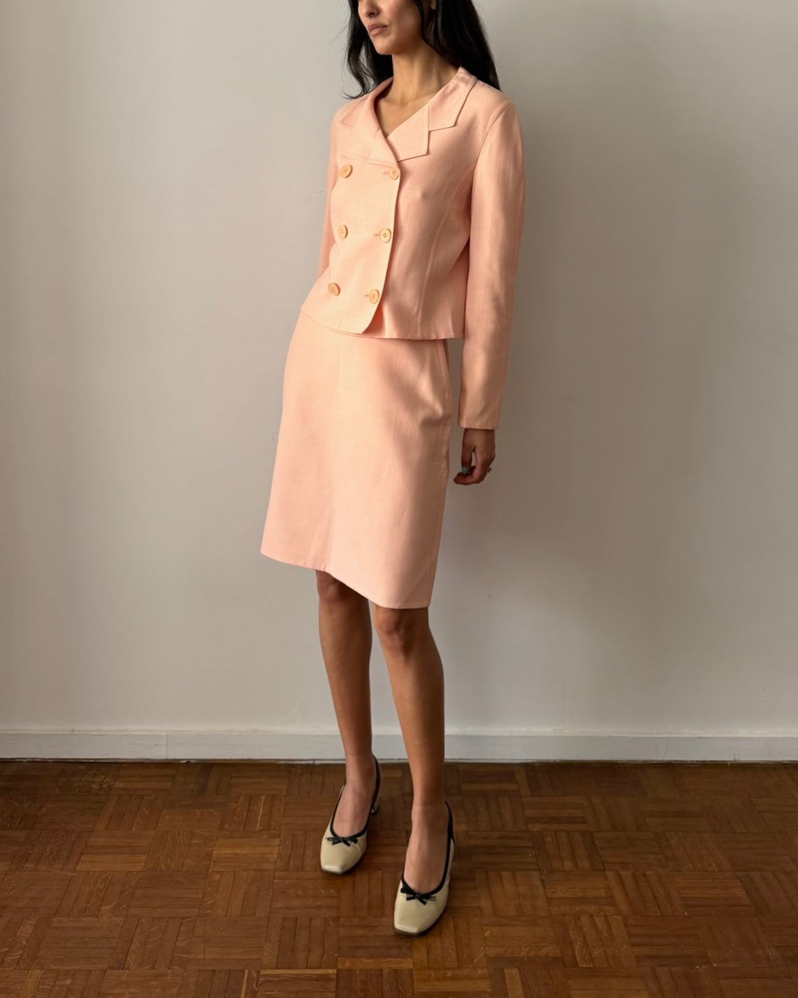 Calvin Klein SS1996 Wool Skirt Suit - Peach
