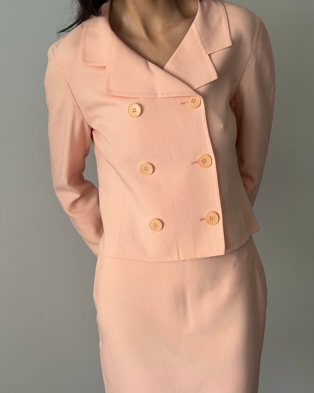 Calvin Klein SS1996 Wool Skirt Suit - Peach