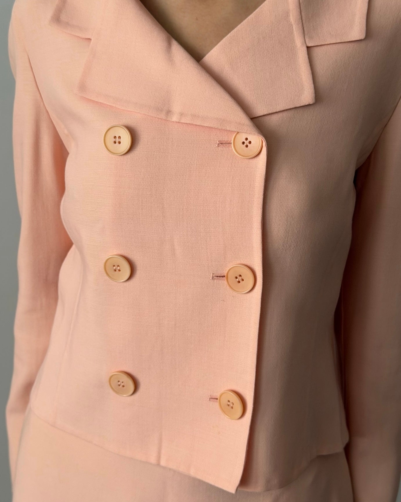 Calvin Klein SS1996 Wool Skirt Suit - Peach