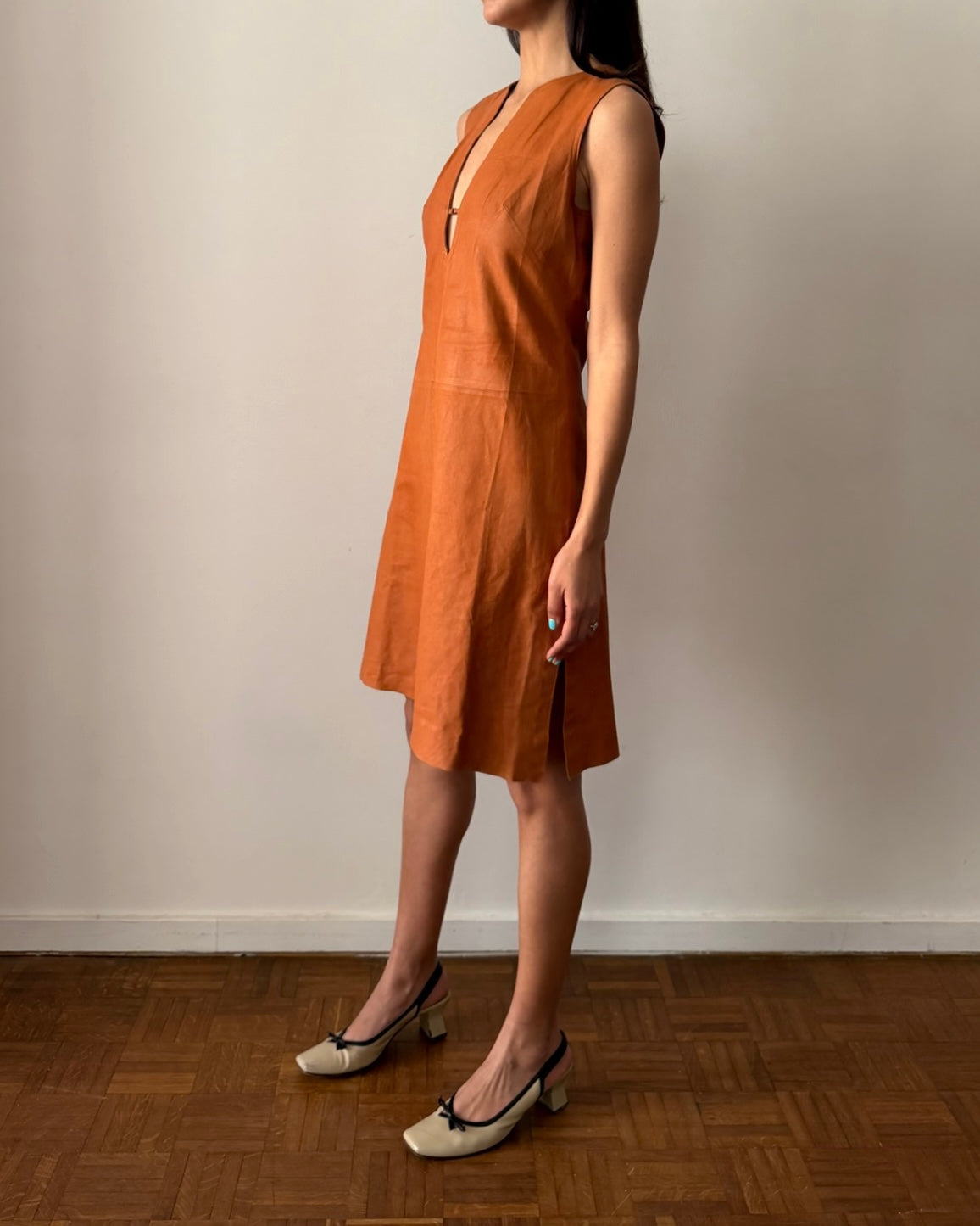 Plein Sud 1990s Leather Mini Dress