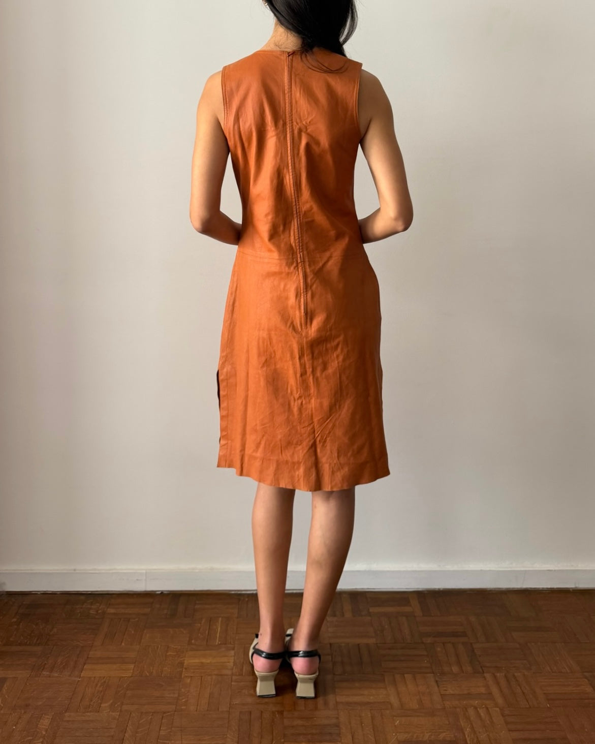 Plein Sud 1990s Leather Mini Dress Plein Sud 1990s Leather Mini Dress