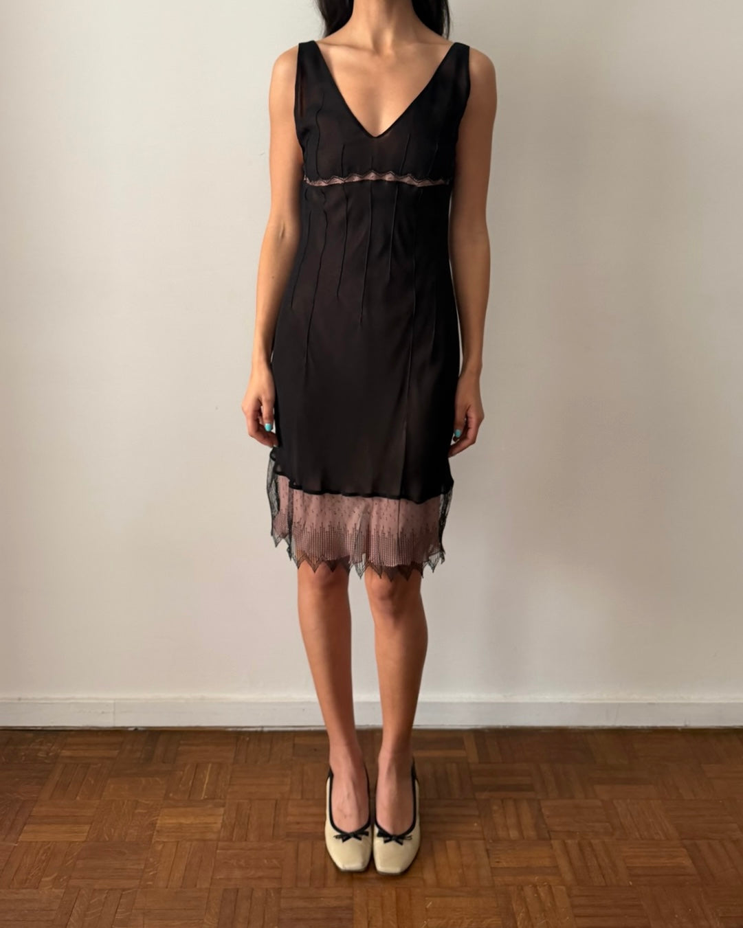 Blumarine SS1999 Runway Silk Lace Mini Dress