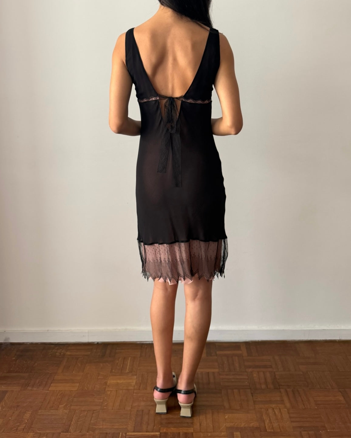Blumarine SS1999 Runway Silk Lace Mini Dress