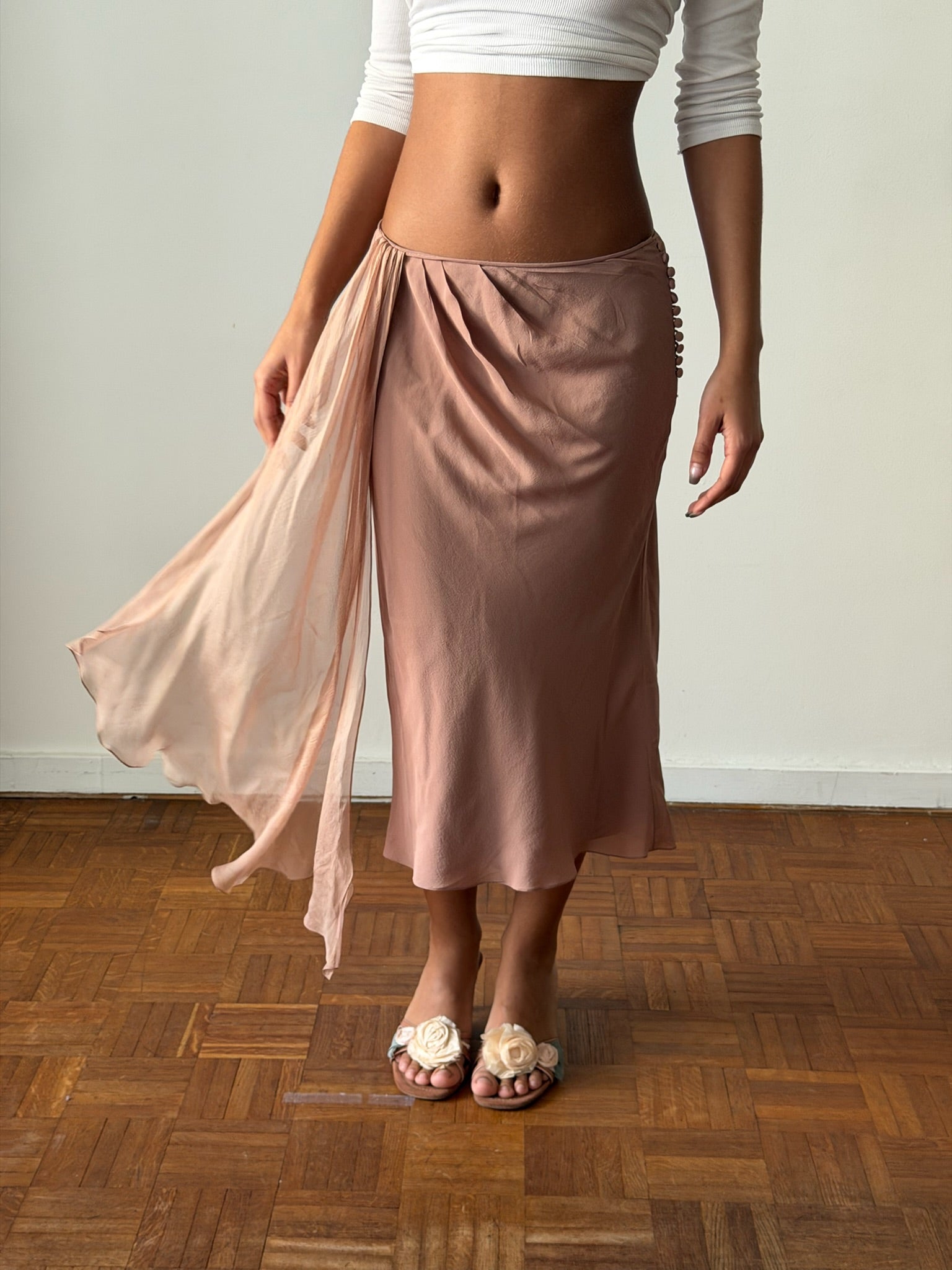 Dior by John Galliano 2000s Silk Ruffled Skirt